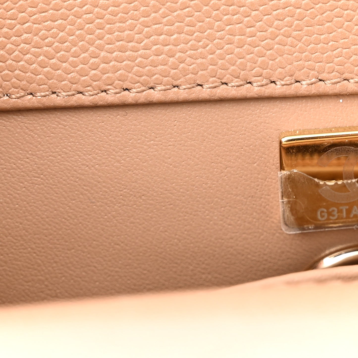 Caviar Quilted Mini Coco Handle Flap Beige