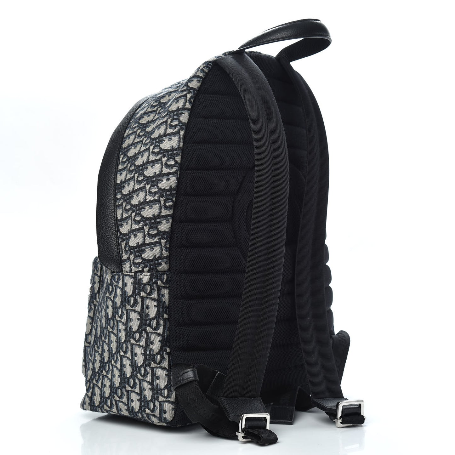 Oblique Calfskin Rider Backpack Beige Black