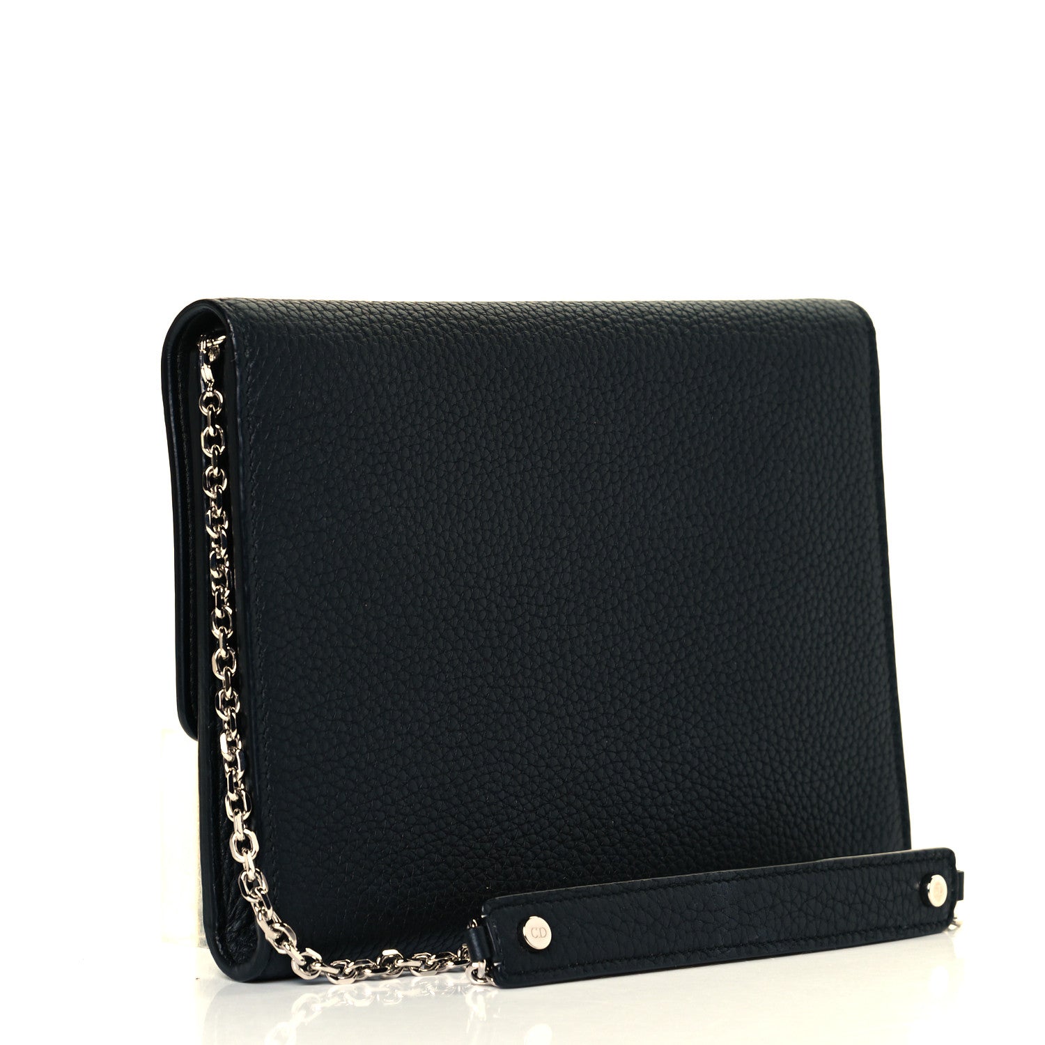 Christian Dior Grained Calfskin Diorever Wallet On Chain Black 8 of 13