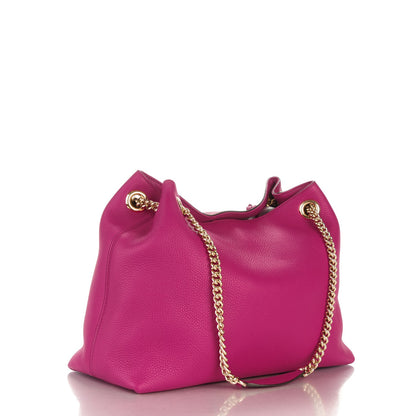 Gucci Cellarius Calfskin Medium Soho Chain Shoulder Bag Bright Bouganville 3 of 7