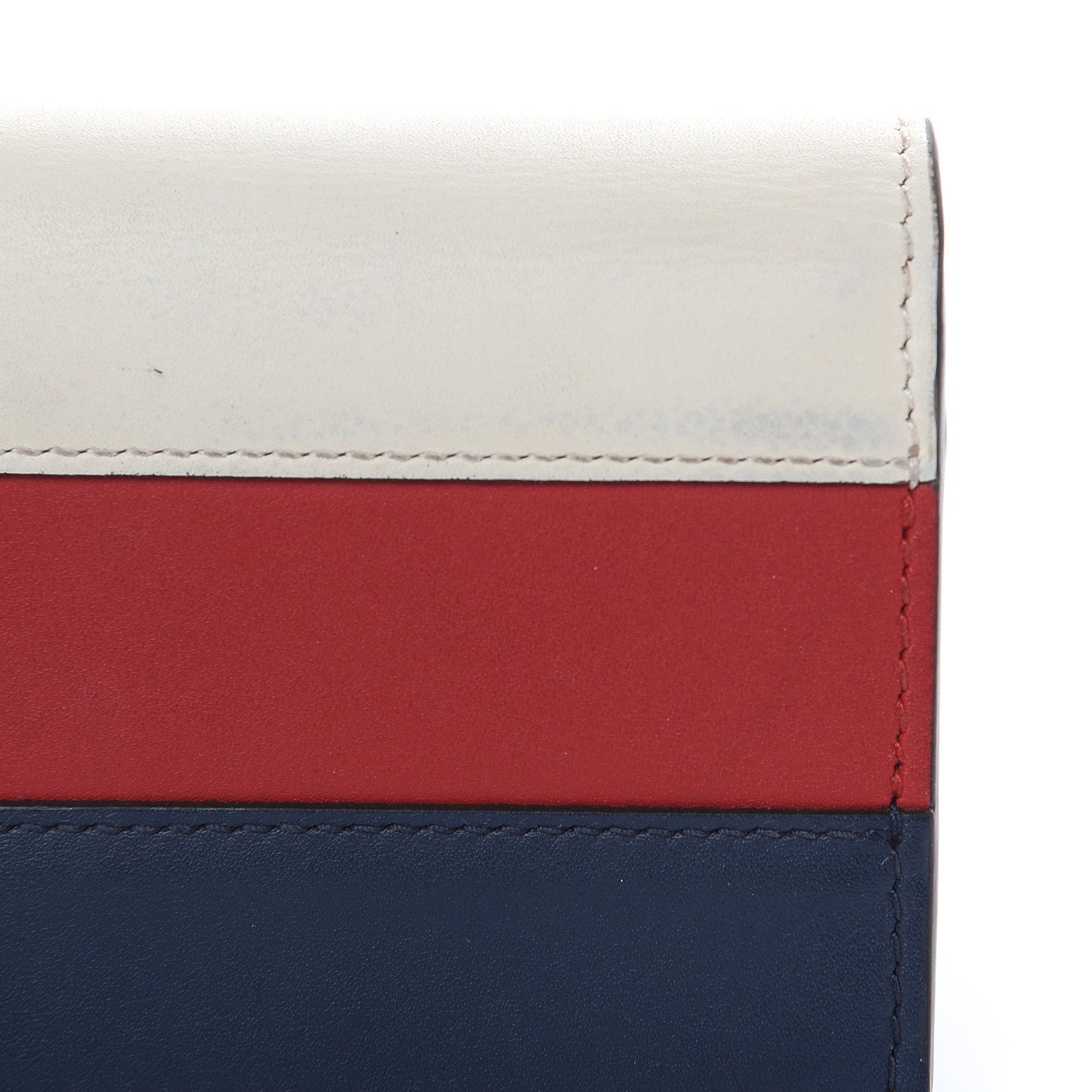 Calfskin Queen Margaret Card Case Wallet Blue Agata Hibiscus Red Mystic White