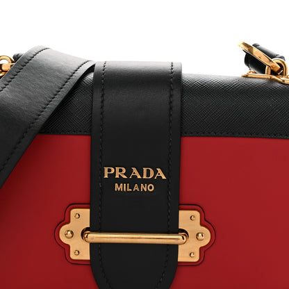 Prada City Calfskin Saffiano Cahier Bag Fuoco Black 7 of 10