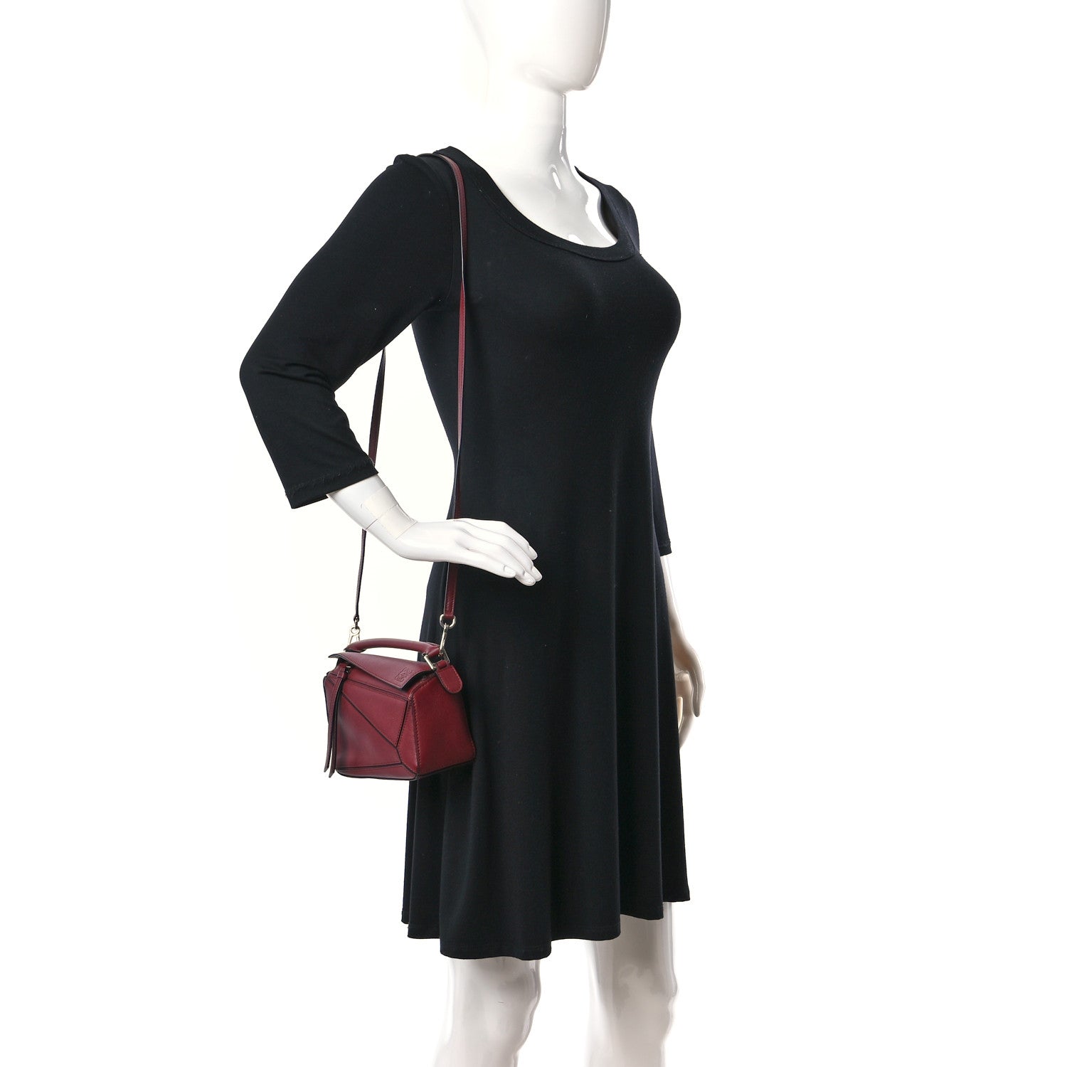 Loewe Calfskin Mini Puzzle Bag Wine 3 of 8