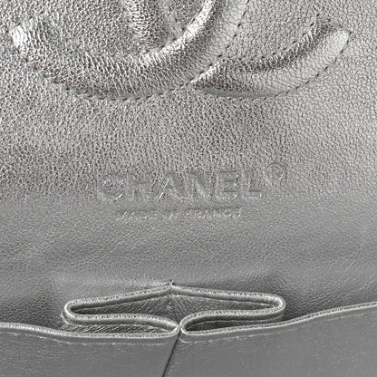 Chanel Metallic Lambskin Quilted Medium Double Flap Silver 6 of 12