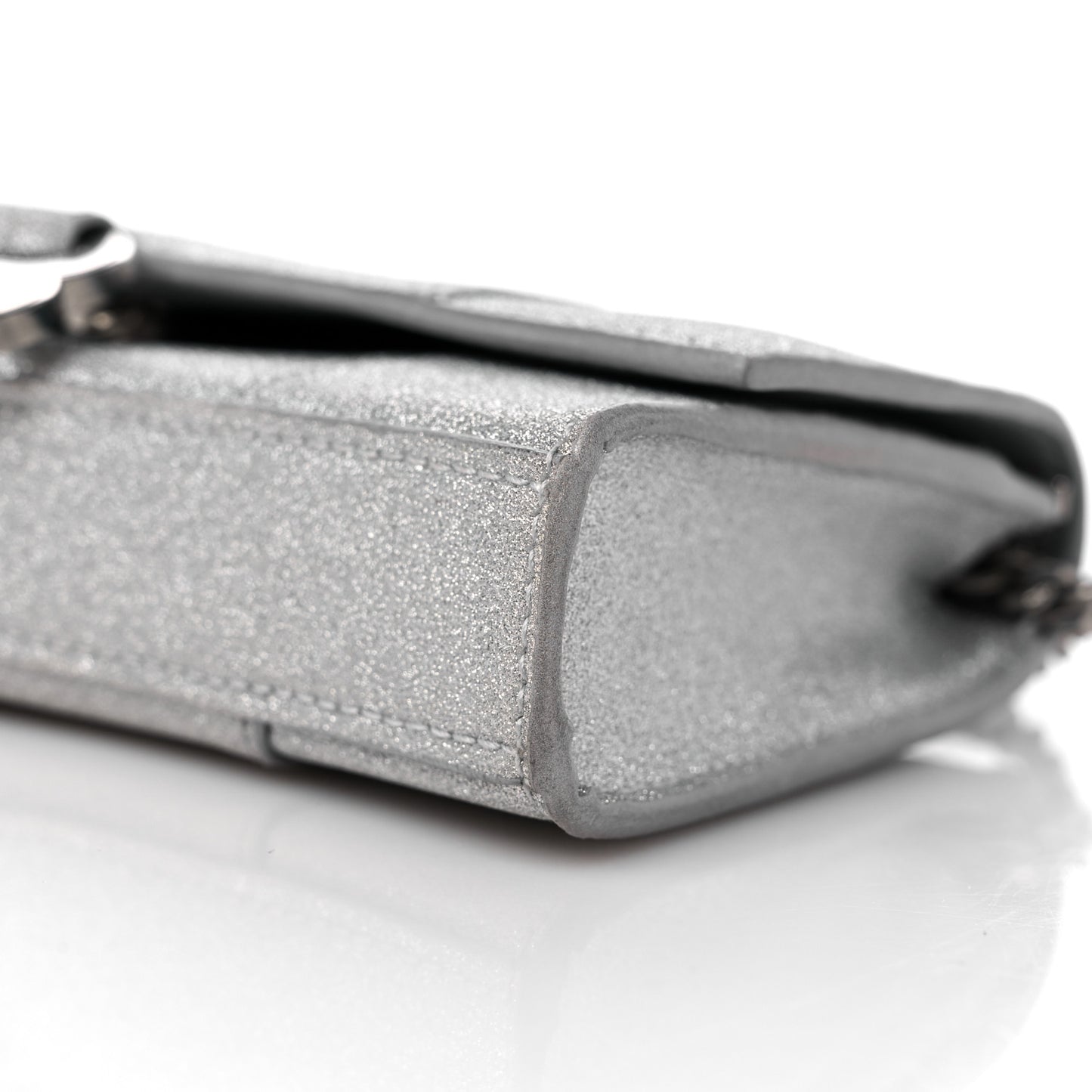 Sparkling Fabric XS Hourglass Wallet On Chain Silver
