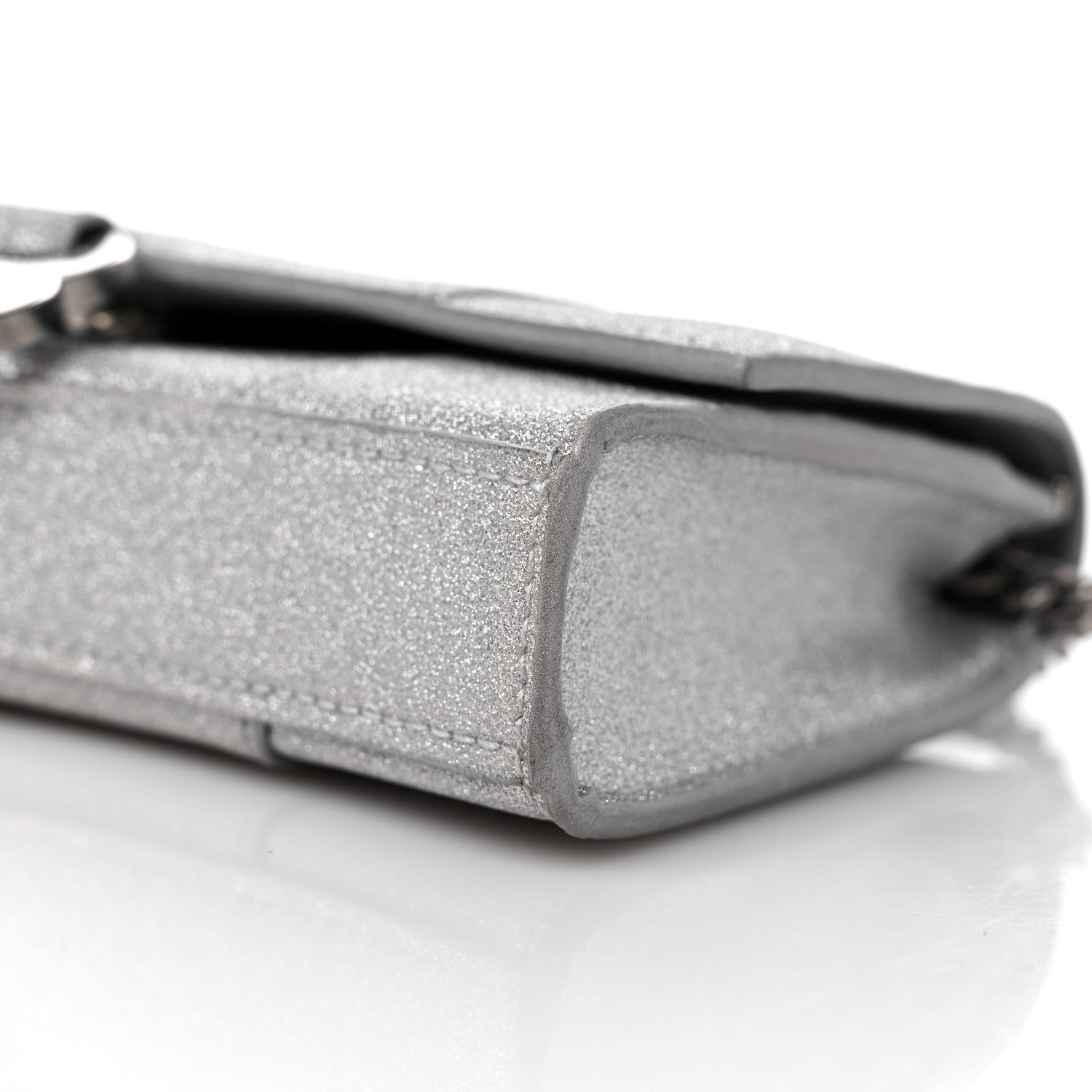 Balenciaga Sparkling Fabric XS Hourglass Wallet On Chain Silver 8 of 8