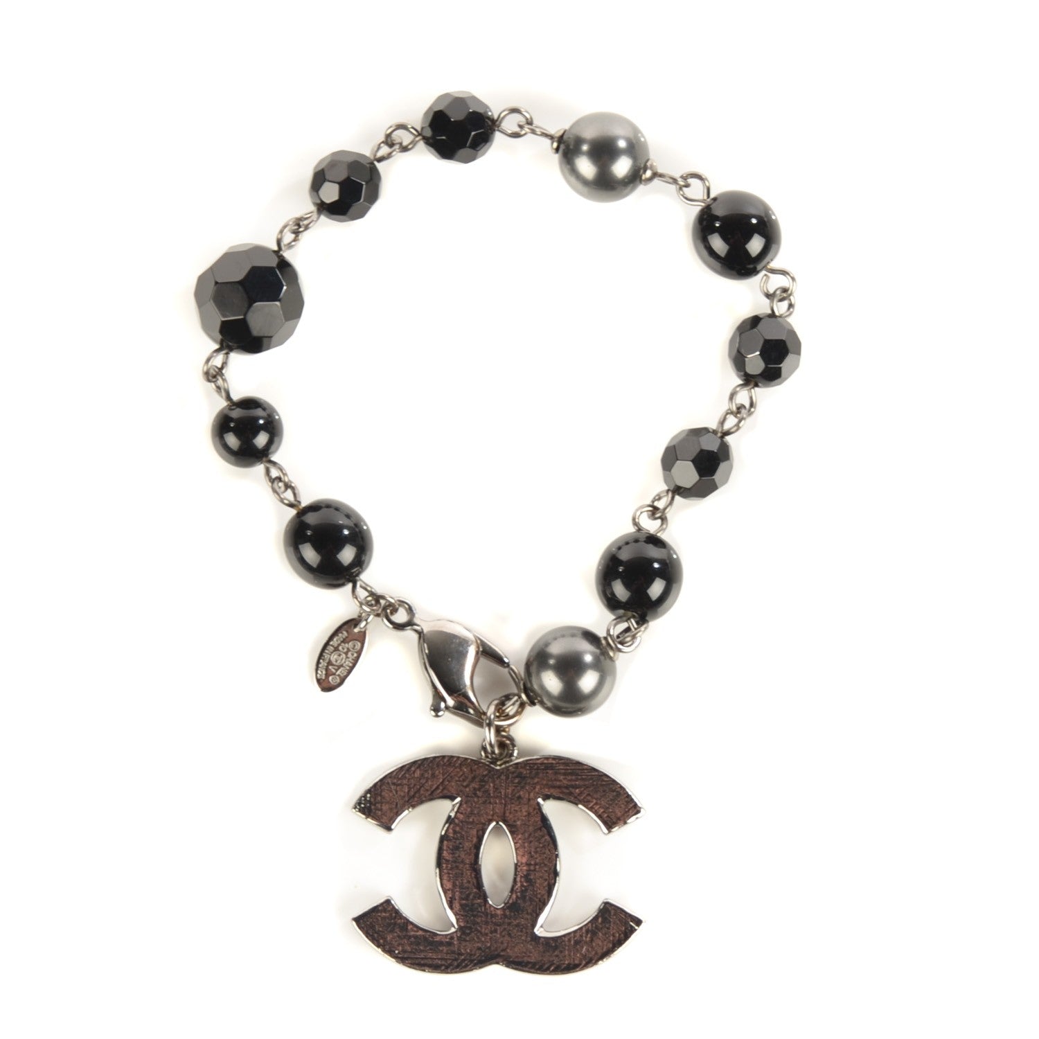 Chanel Beaded CC Bracelet Black 1 of 4