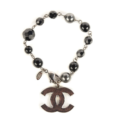 Chanel Beaded CC Bracelet Black 1 of 4