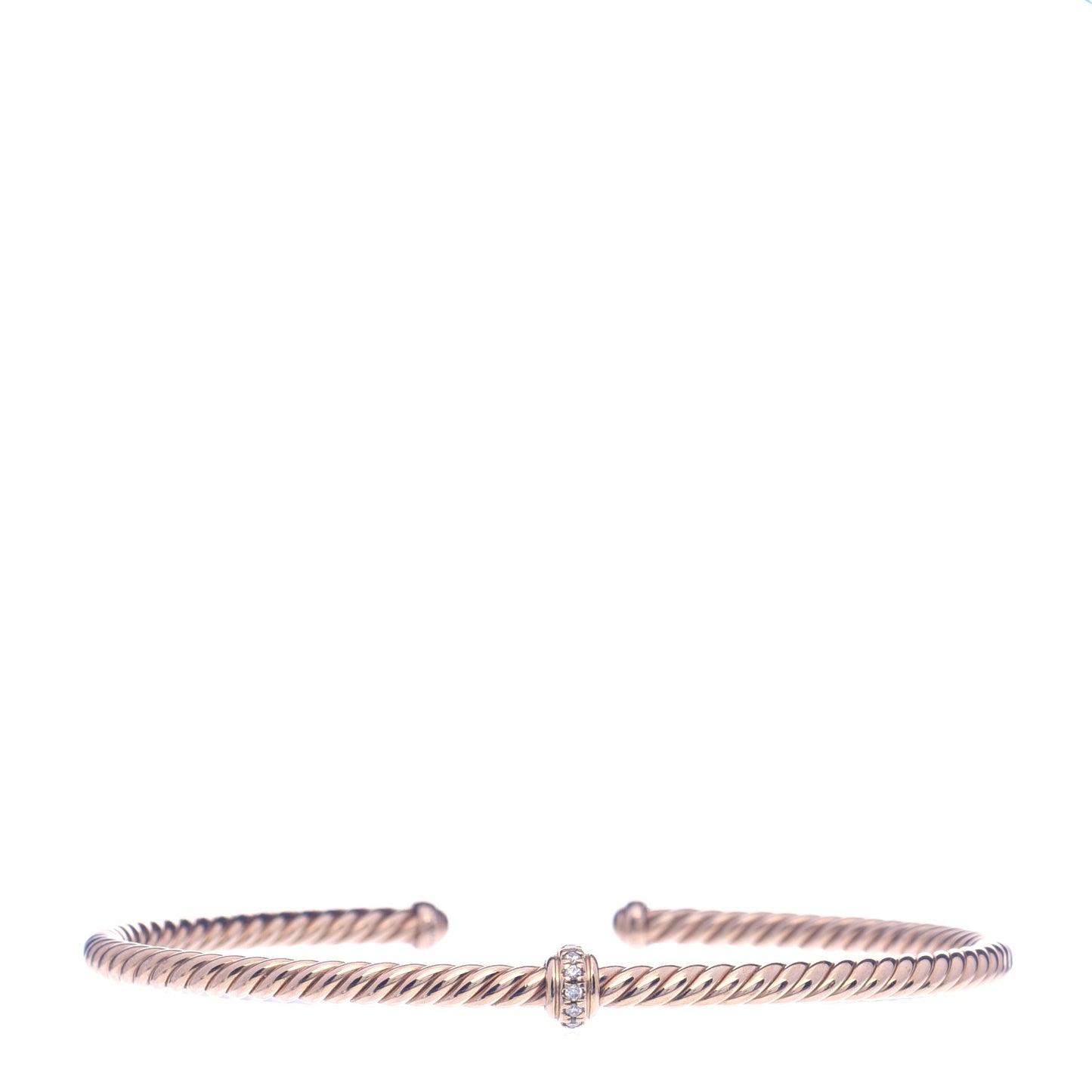 18K Rose Gold Diamond 3mm Renaissance Center Station Bracelet