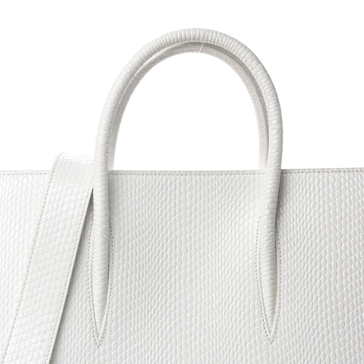 Calfskin Lizard Embossed Medium Paloma White