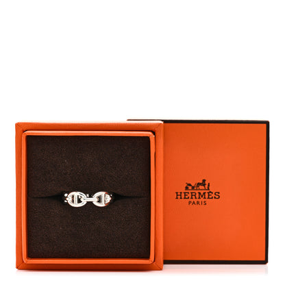 Hermes Sterling Silver PM Chaine d'Ancre Enchainee Band Ring 55 7.25 7 of 7
