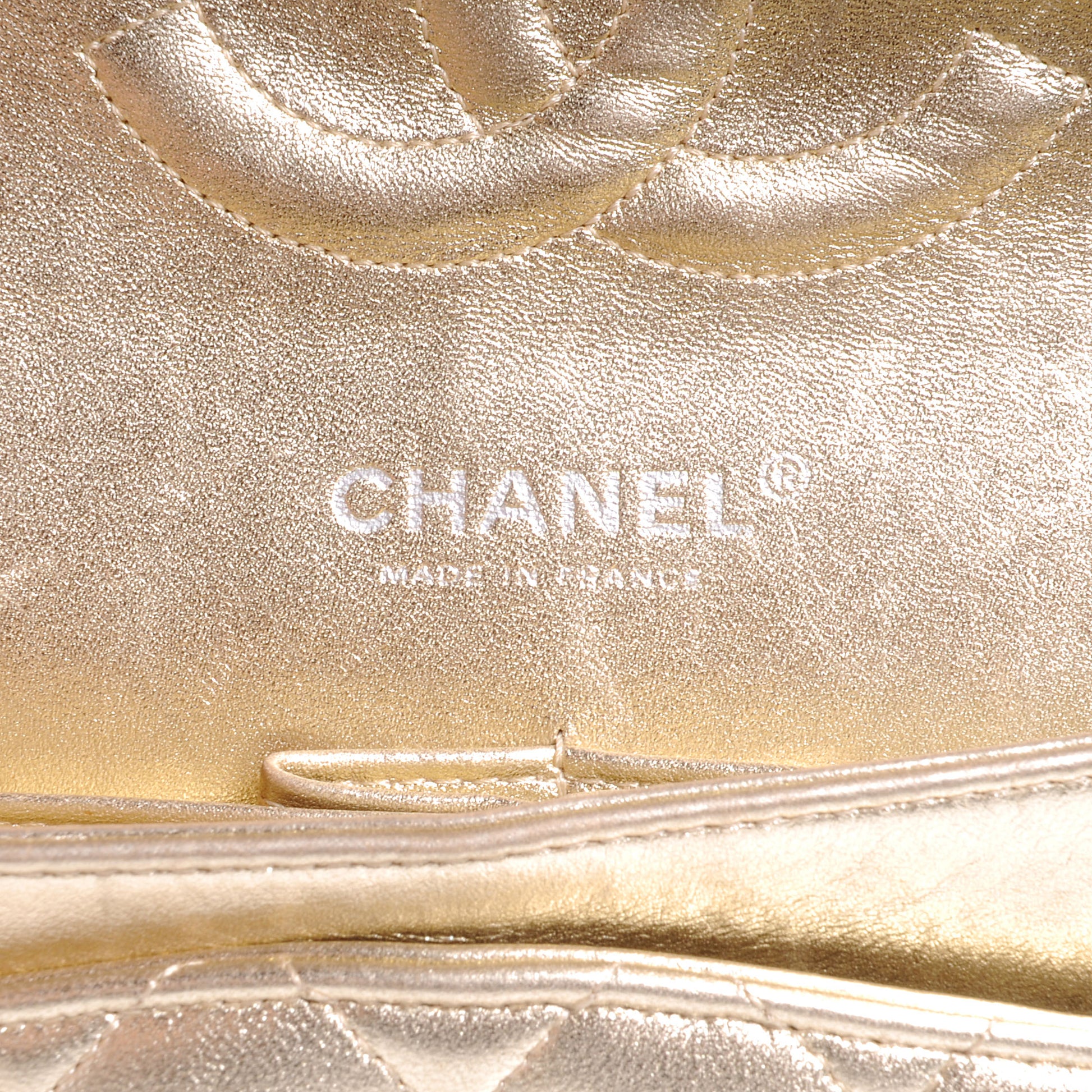 Chanel Lambskin Medium Double Flap Metallic Gold 6 of 8