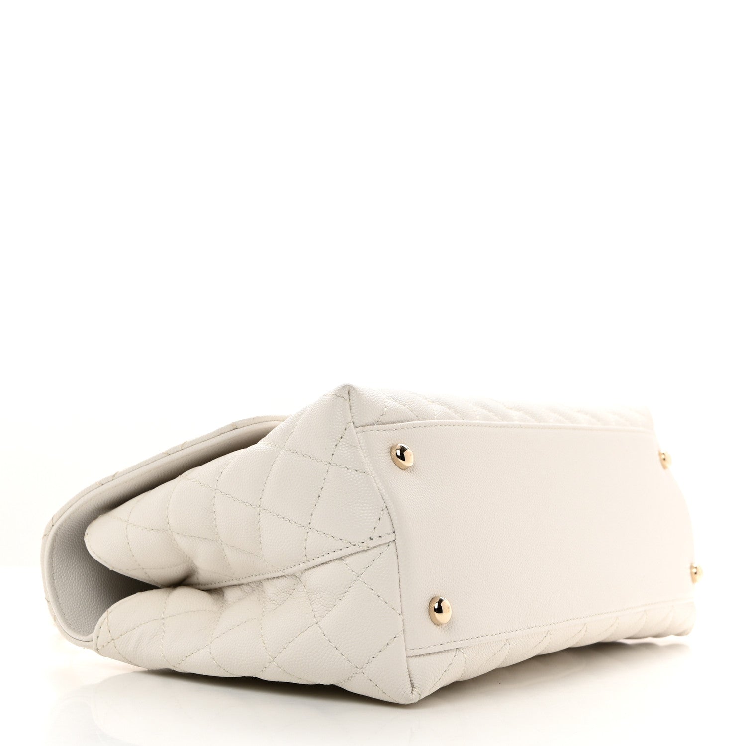 Chanel Caviar Quilted Small Coco Handle Flap White 4 of 10