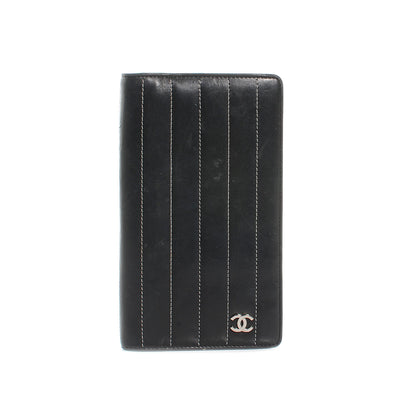 Chanel Lambskin Vertical Quilted Mademoiselle Yen Wallet Black 1 of 7