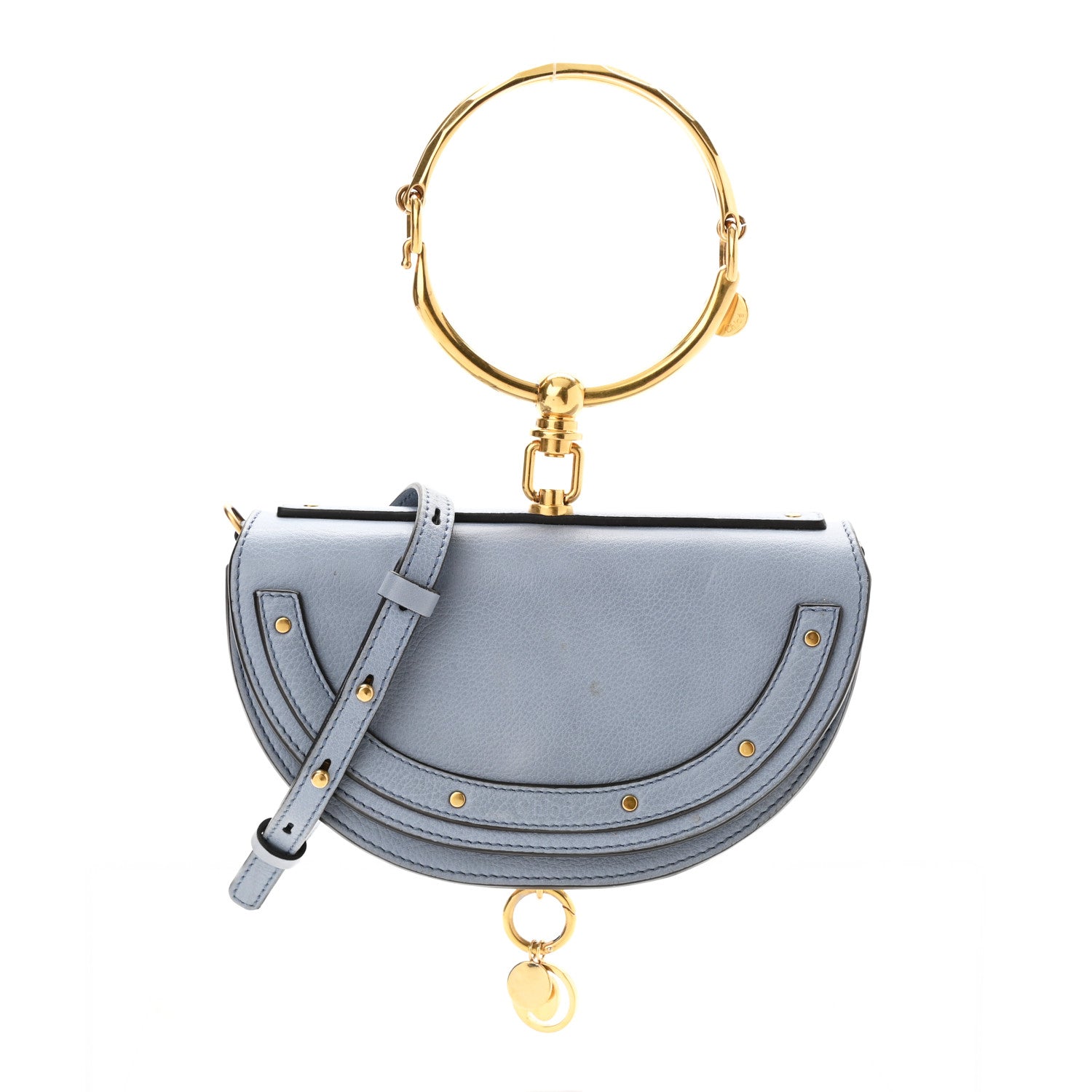 Chloe Calfskin Small Nile Bracelet Minaudiere Bag Washed Blue 1 of 11