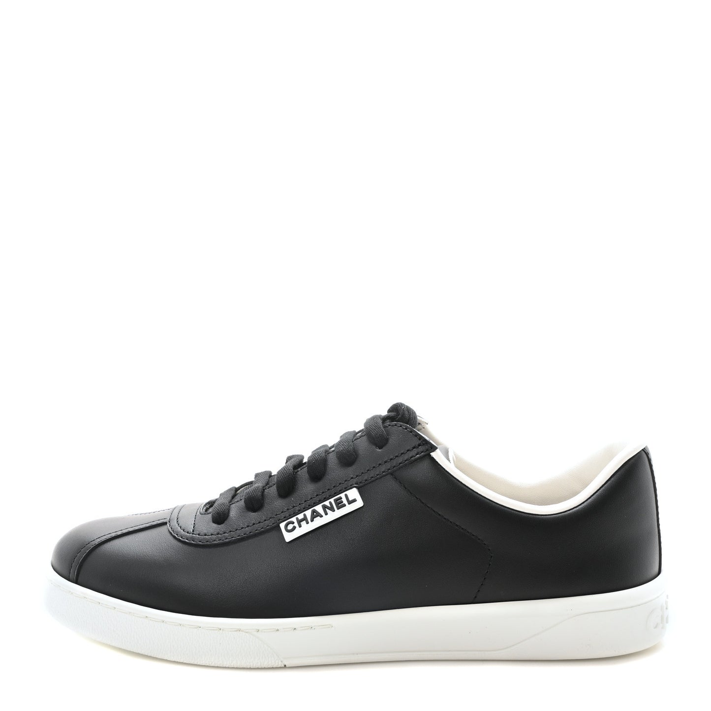 Calfskin CC Womens Sneakers 37.5 Black