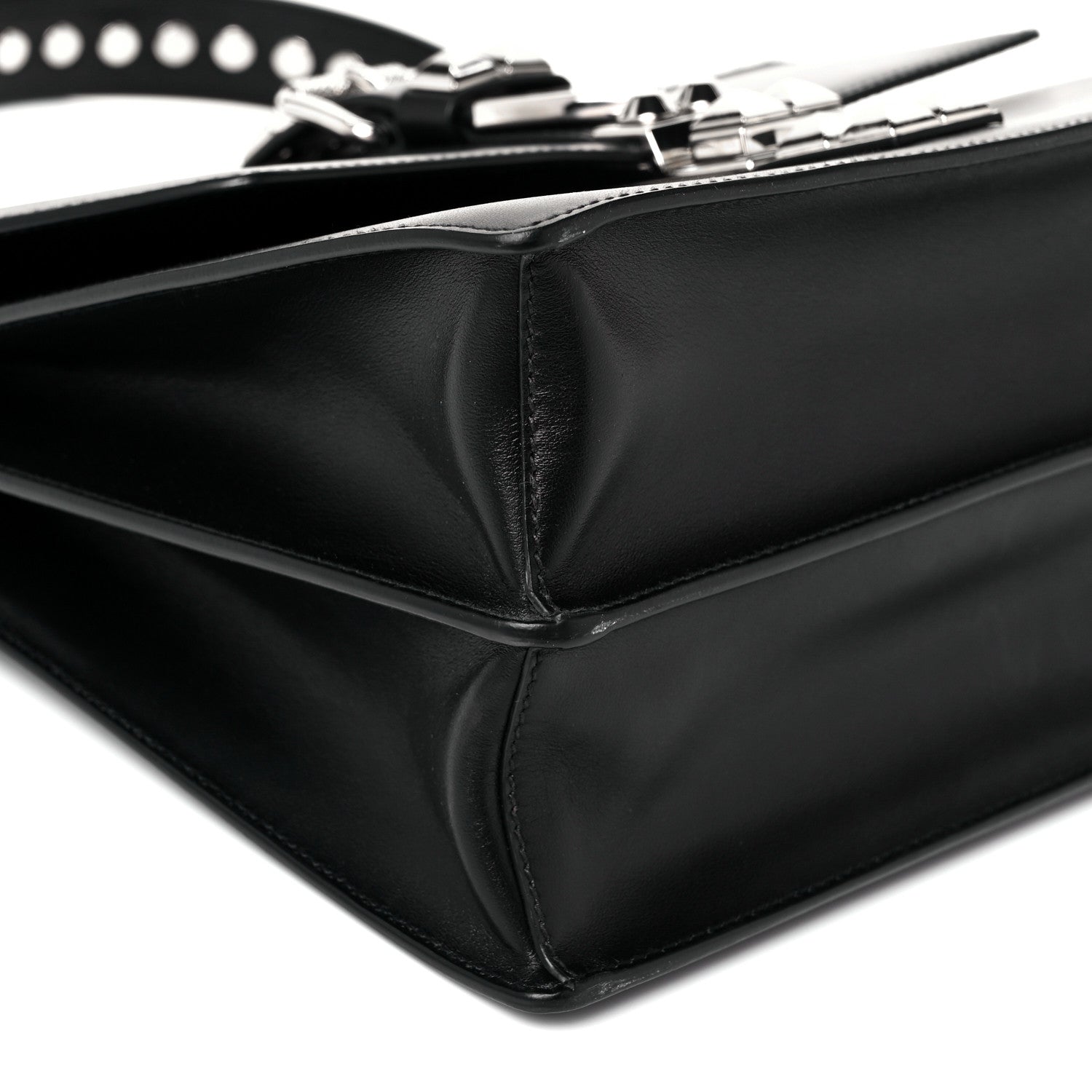 Prada Saffiano City Calfskin Studded Elektra Shoulder Bag Black Fuoco 8 of 12