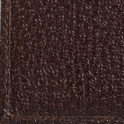 Gucci Monogram Textured Calfskin Metal Bar French Flap Wallet Beige Ebony Cocoa 6 of 7