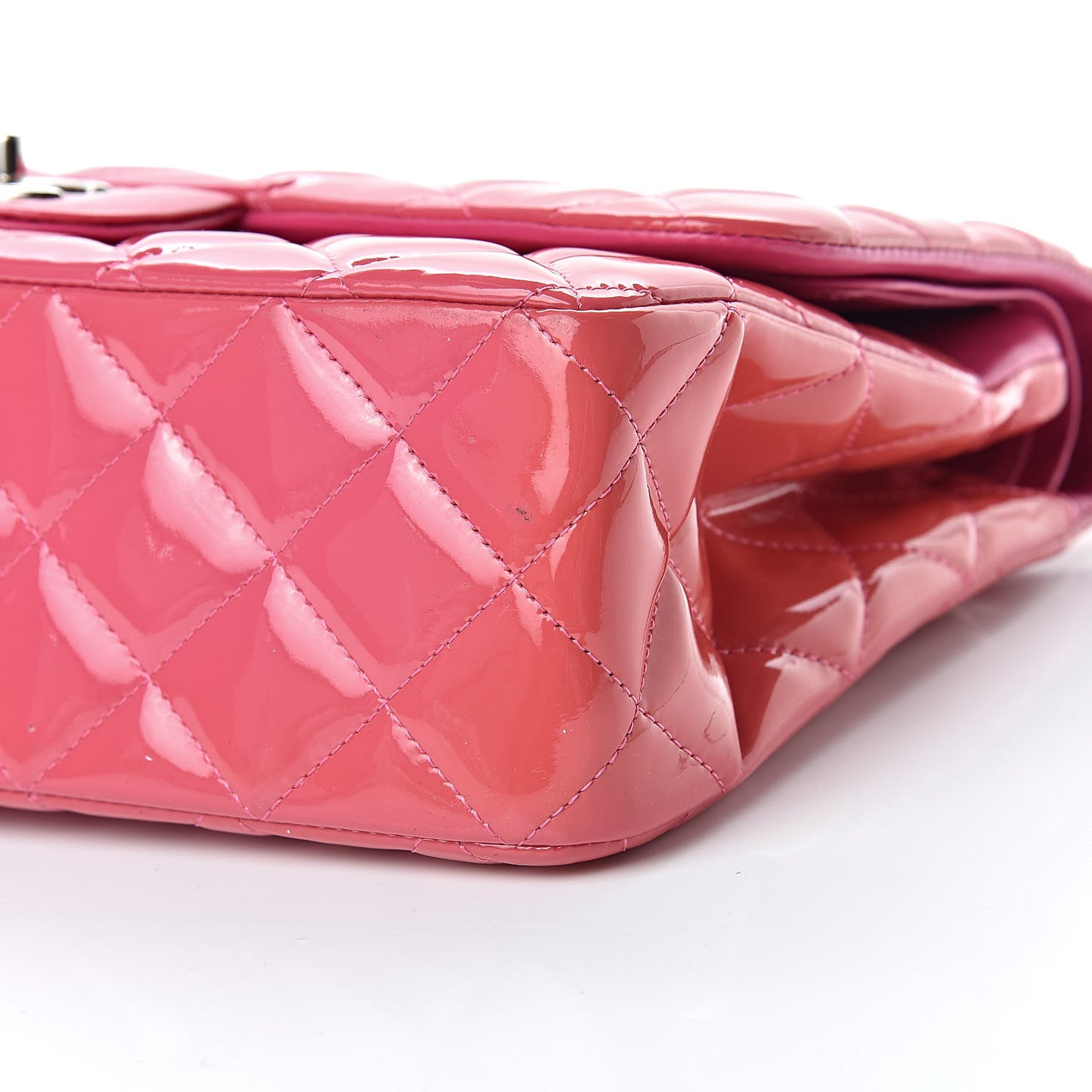 Patent Quilted Jumbo Double Flap Pink