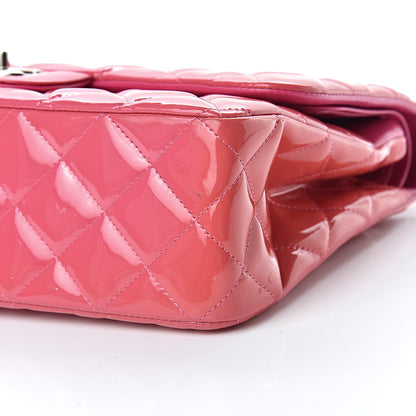 Chanel Patent Quilted Jumbo Double Flap Pink 10 of 16