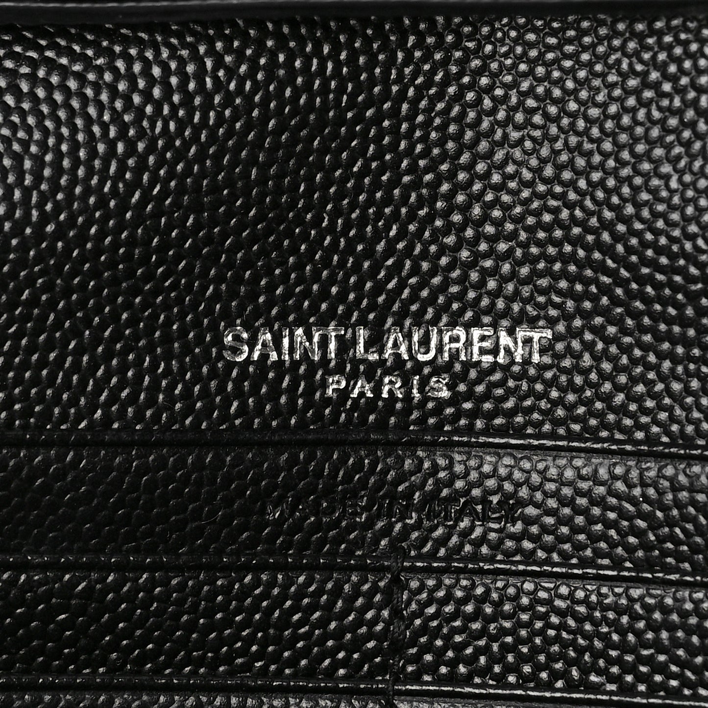 Grain De Poudre Matelasse Chevron Monogram Chain Wallet Black
