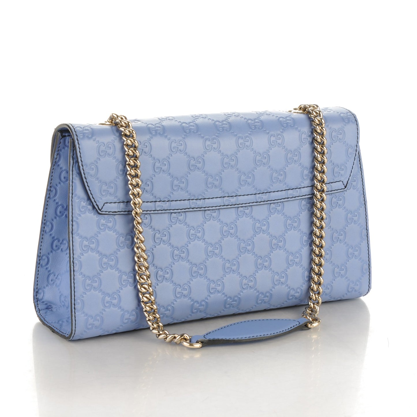 Soft Guccissima Medium Emily Chain Shoulder Bag Mineral Blue
