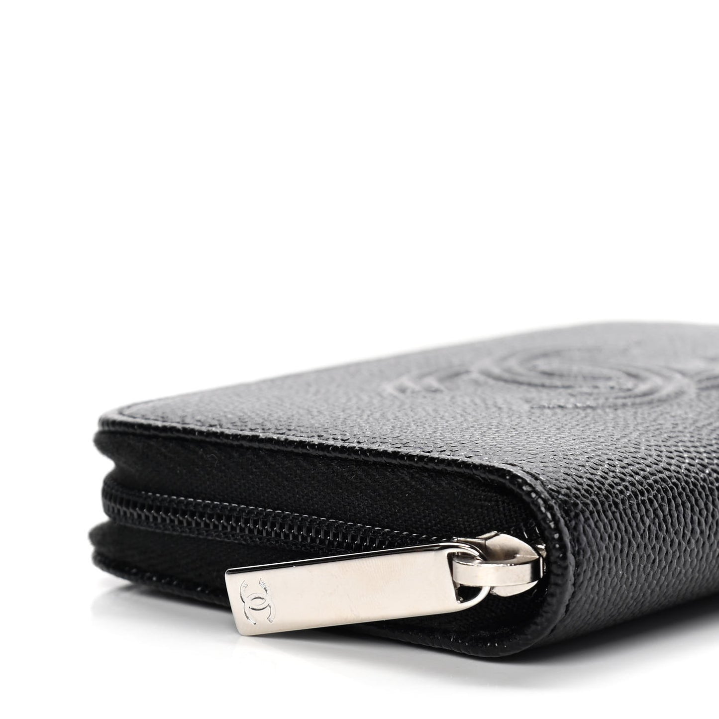 Caviar Timeless CC Zip Around Coin Purse Black