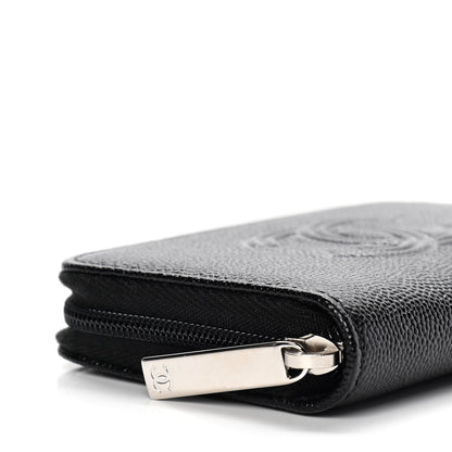 Chanel Caviar Timeless CC Zip Around Coin Purse Black 9 of 12
