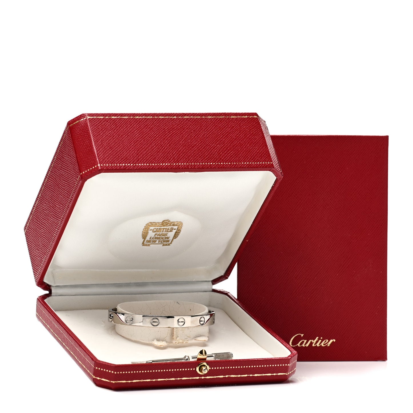 18K White Gold LOVE Bracelet 16