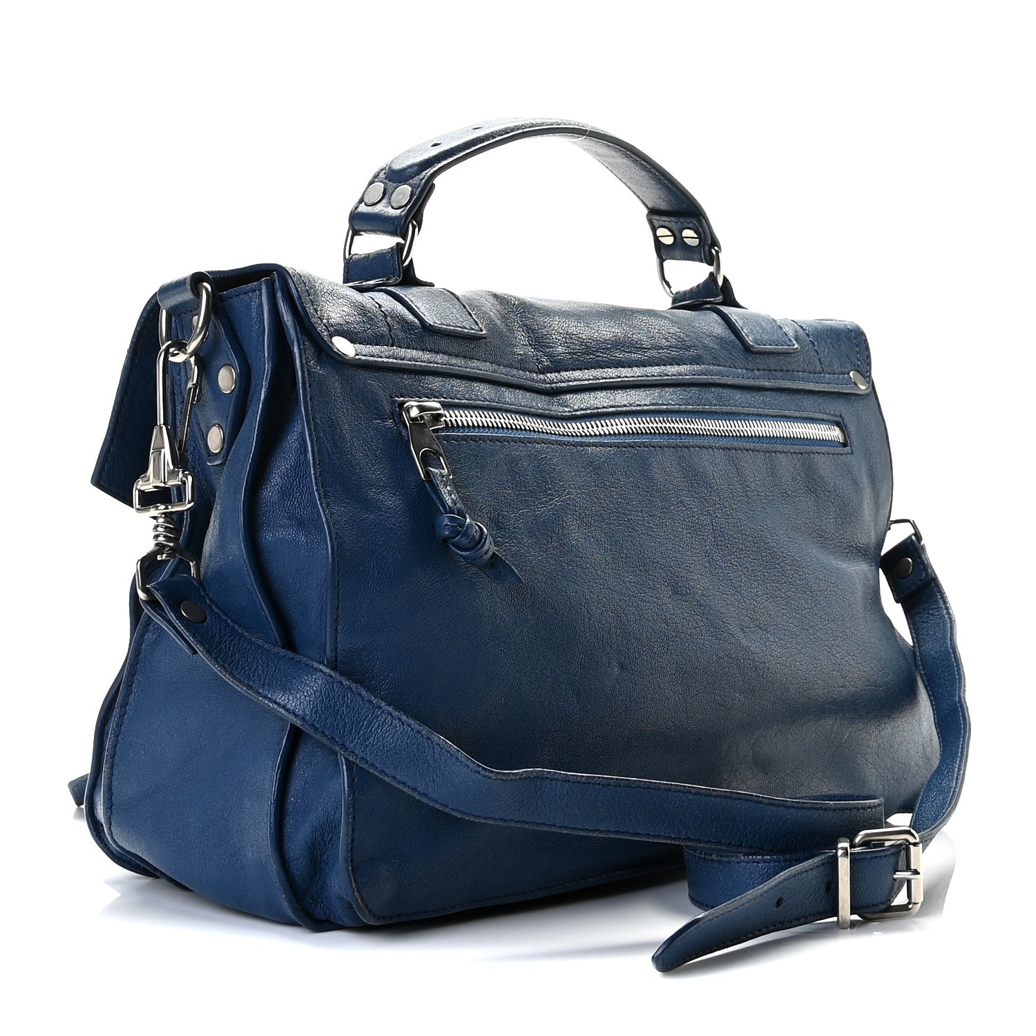 Proenza Schouler Lambskin Medium PS1 Satchel Navy 2 of 11