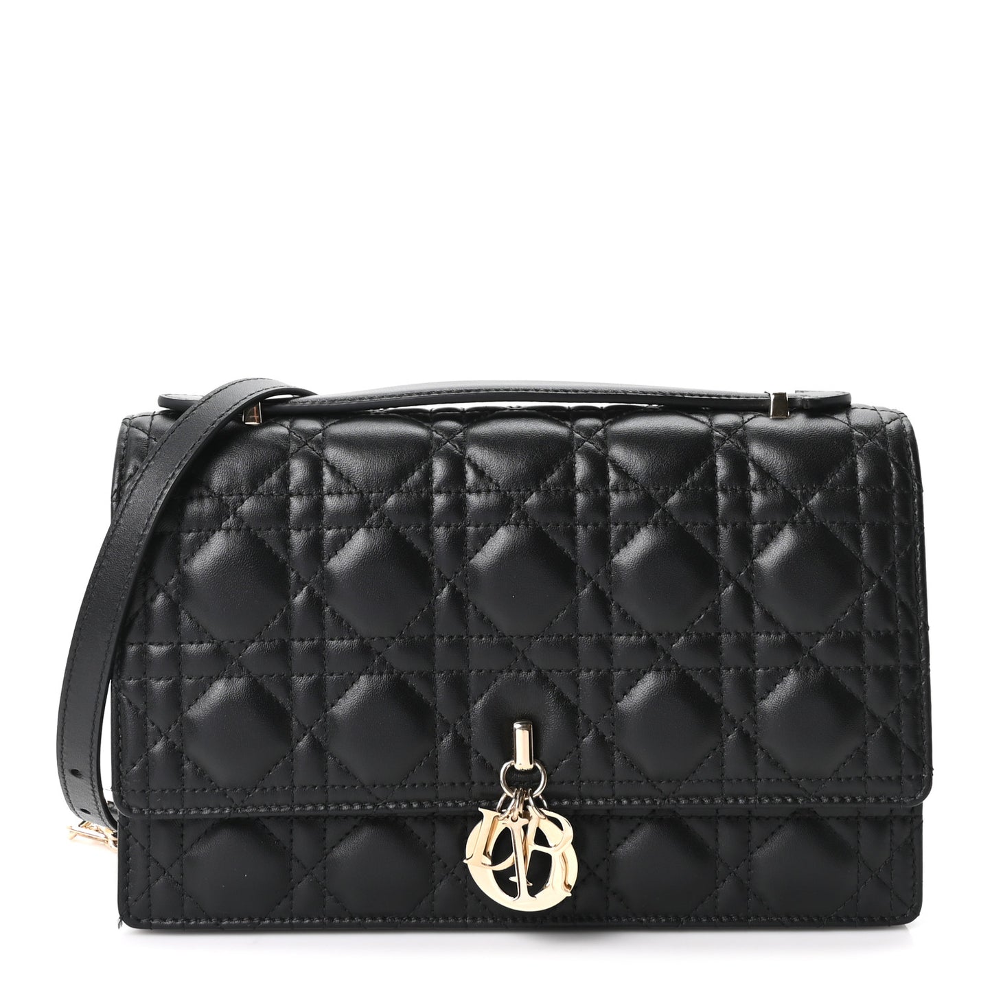 Lambskin Cannage My Dior Top Handle Bag Black
