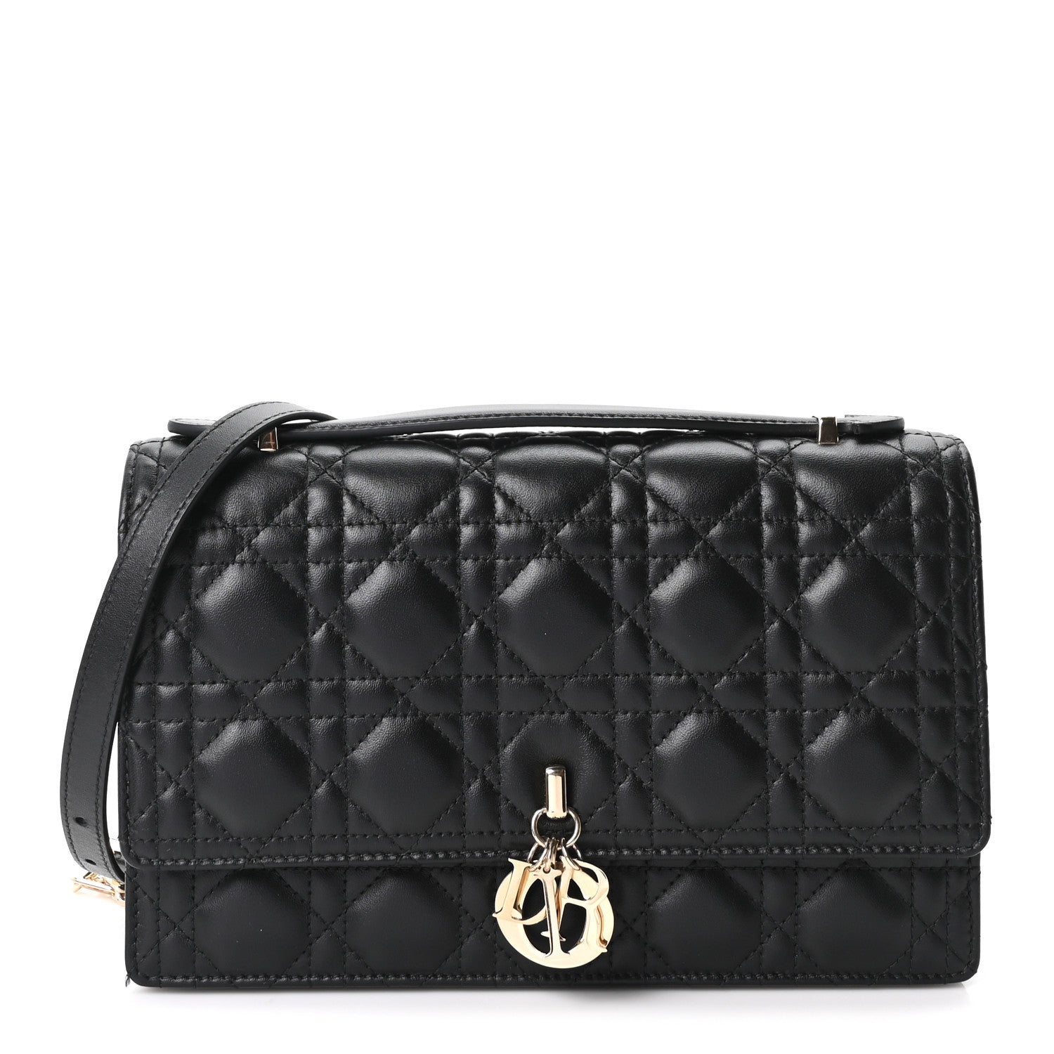 Christian Dior Lambskin Cannage My Dior Top Handle Bag Black 1 of 10