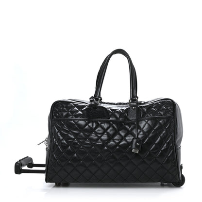 Chanel Aged Calfskin Nylon Duffel Trolley Black 1 of 13