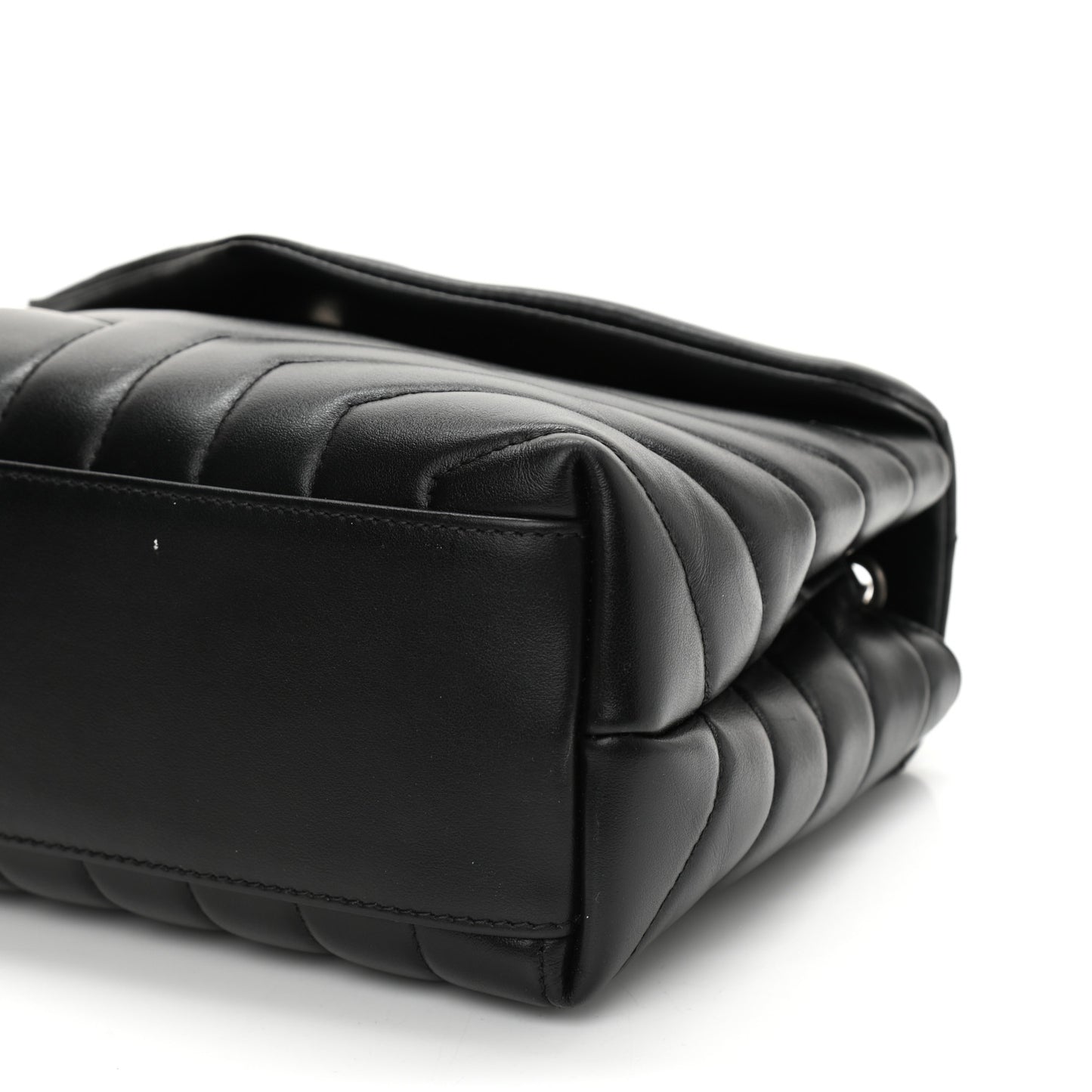 Calfskin Y Quilted Monogram Small Loulou Chain Satchel Black