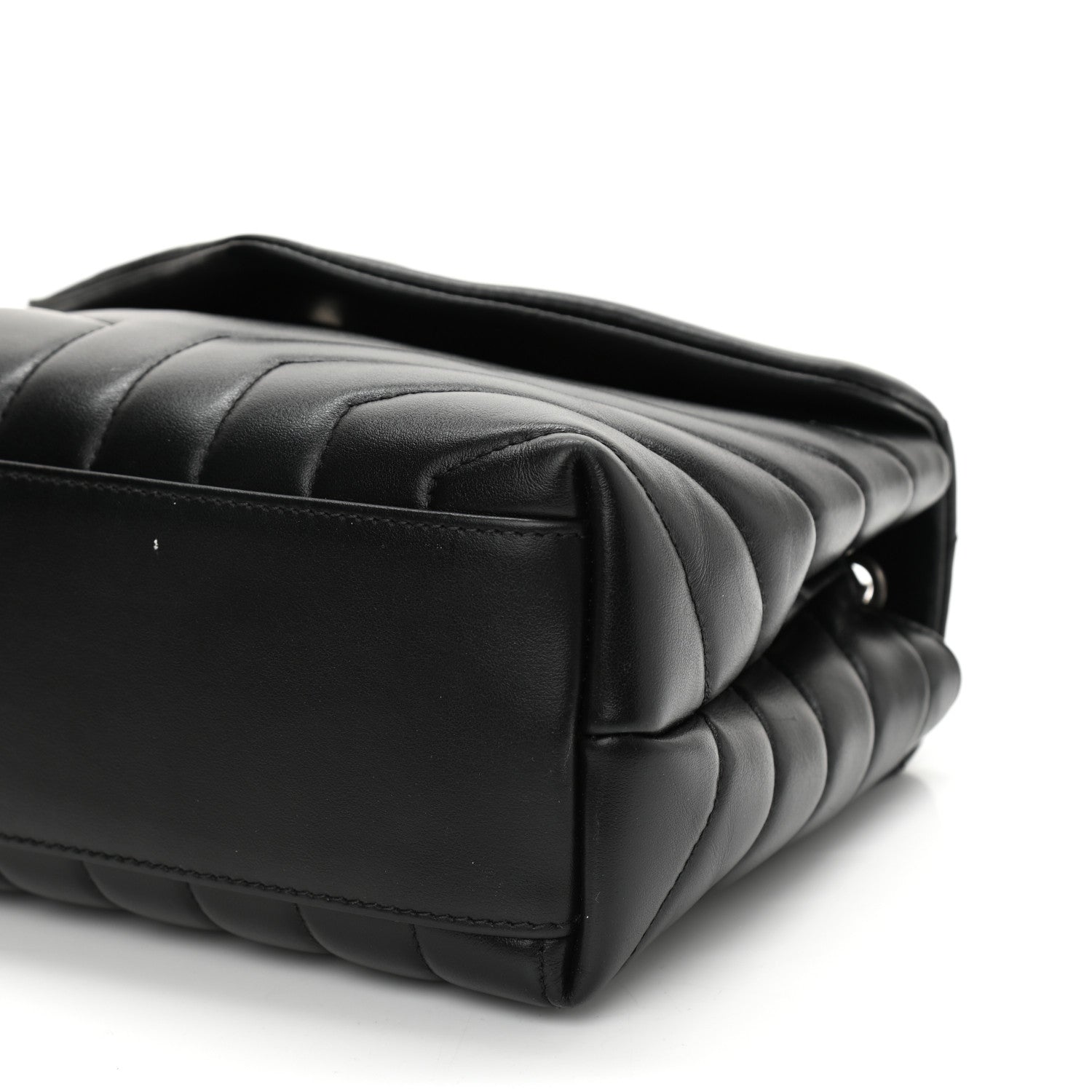 Saint Laurent Calfskin Y Quilted Monogram Small Loulou Chain Satchel Black 10 of 11