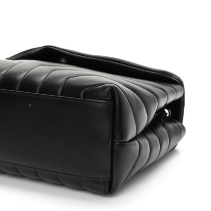 Saint Laurent Calfskin Y Quilted Monogram Small Loulou Chain Satchel Black 10 of 11