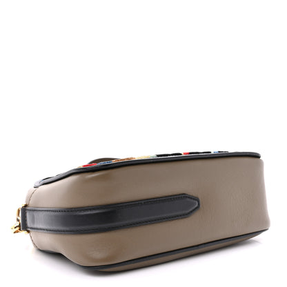 Fendi Vitello Century Velvet F is FF Multicolor Bi-Color Camera Case Fango Black Multicolor 4 of 14