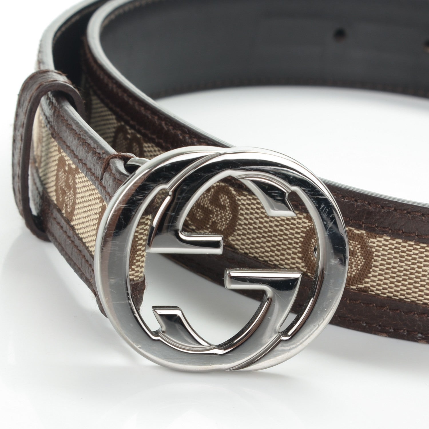 Gucci Monogram Interlocking G Belt 80 32 Dark Brown 7 of 7