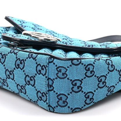 Gucci Monogram Multicolor Matelasse Diagonal Small GG Marmont Shoulder Bag Light Blue 10 of 10