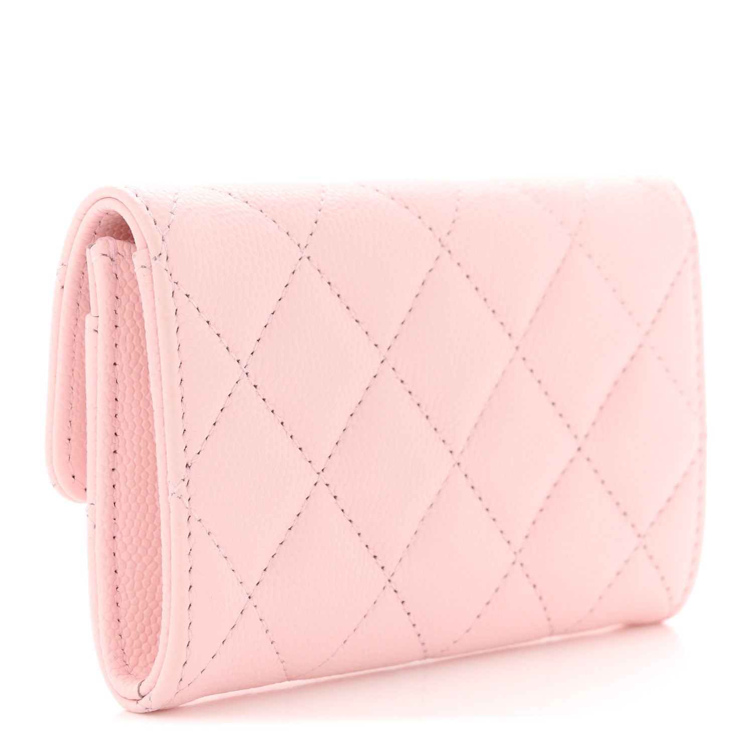 Chanel Caviar Quilted CC Flap Card Holder Rose 3 of 8