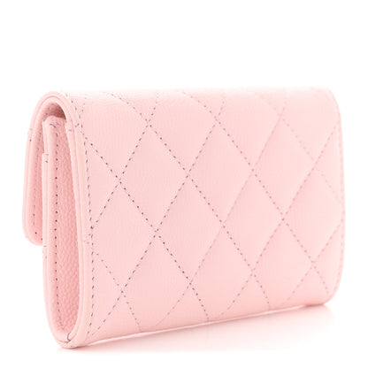 Chanel Caviar Quilted CC Flap Card Holder Rose 3 of 8