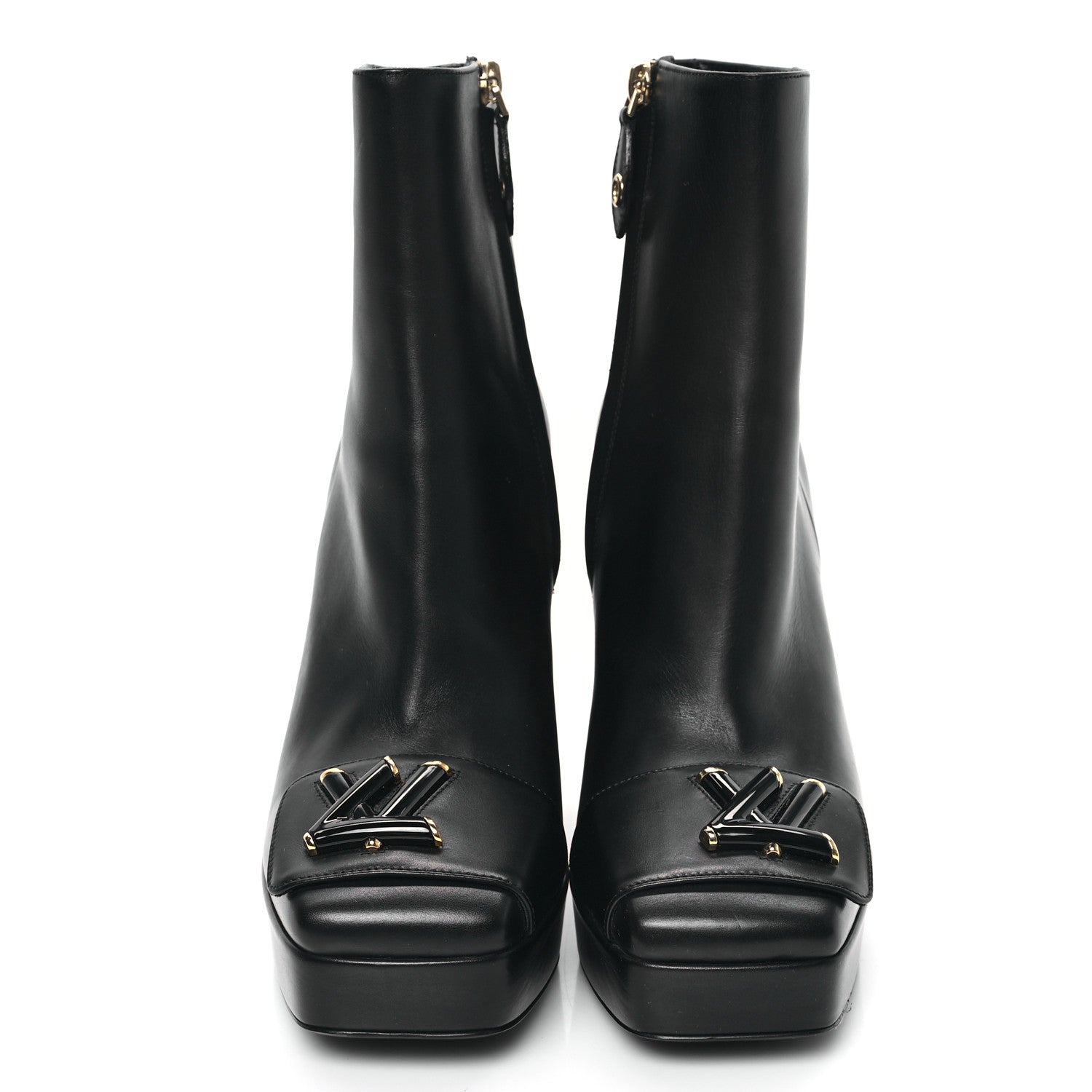Louis Vuitton Calfskin Shake Platform Ankle Boots 38 Black 2 of 8
