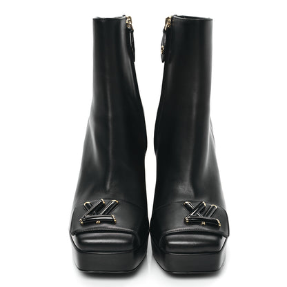 Louis Vuitton Calfskin Shake Platform Ankle Boots 38 Black 2 of 8