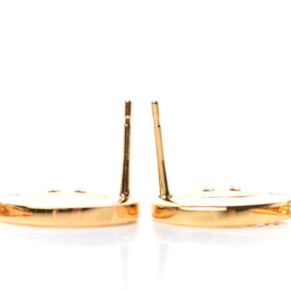 Chanel Metal Large Paris Button Earrings Gold 3 of 4