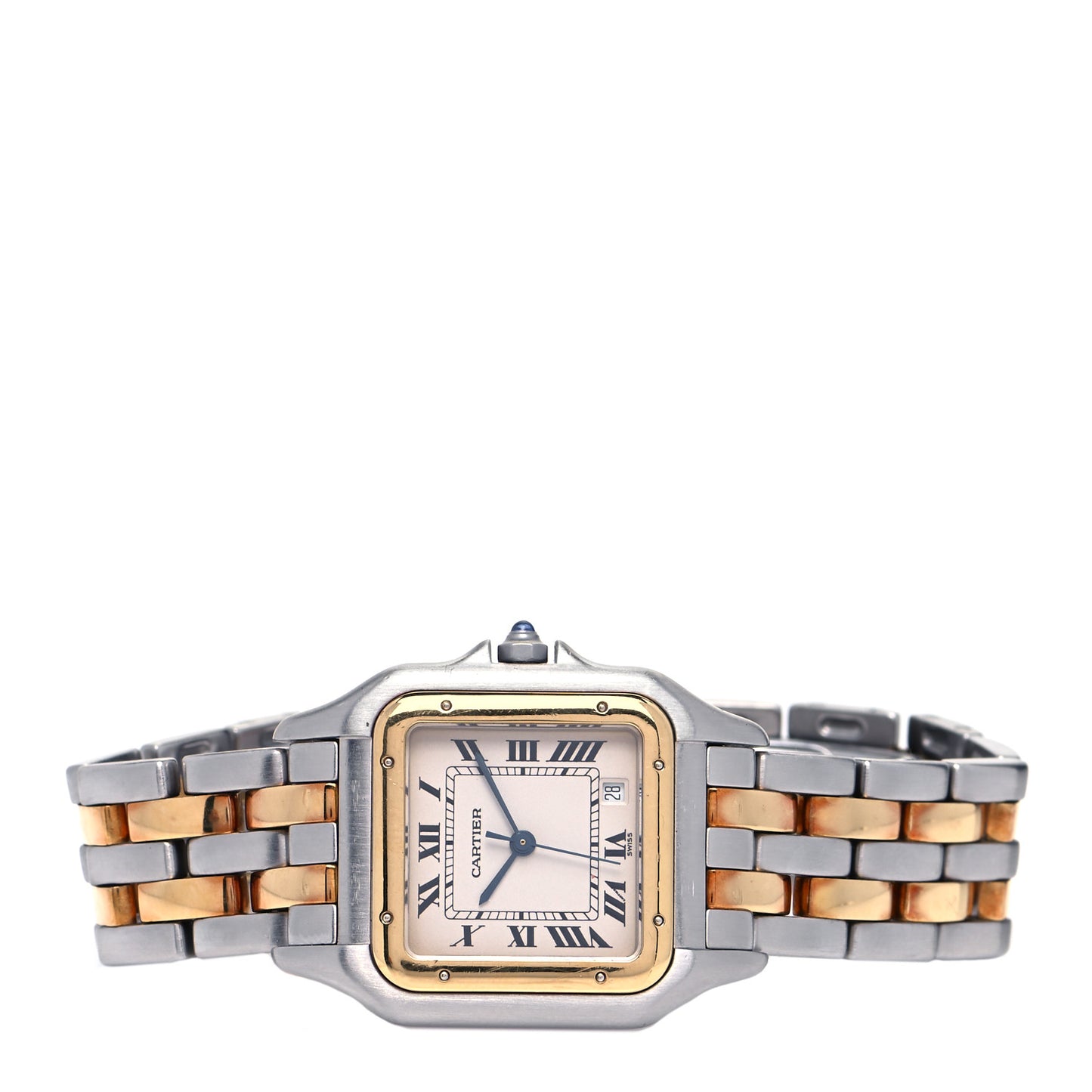 Stainless Steel 18K Yellow Gold 27mm Panthere Quartz Watch