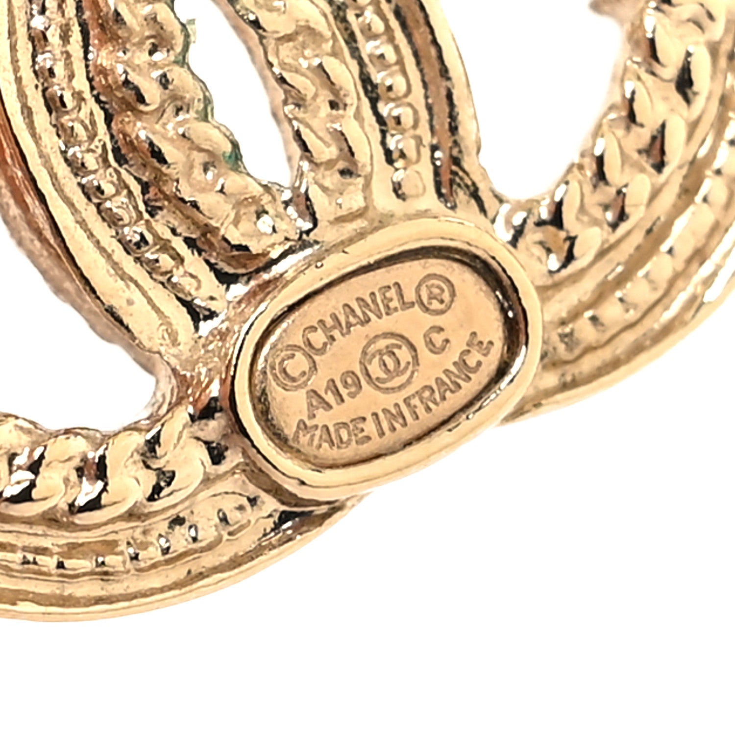 Chanel Pearl CC Earrings Gold 4 of 5