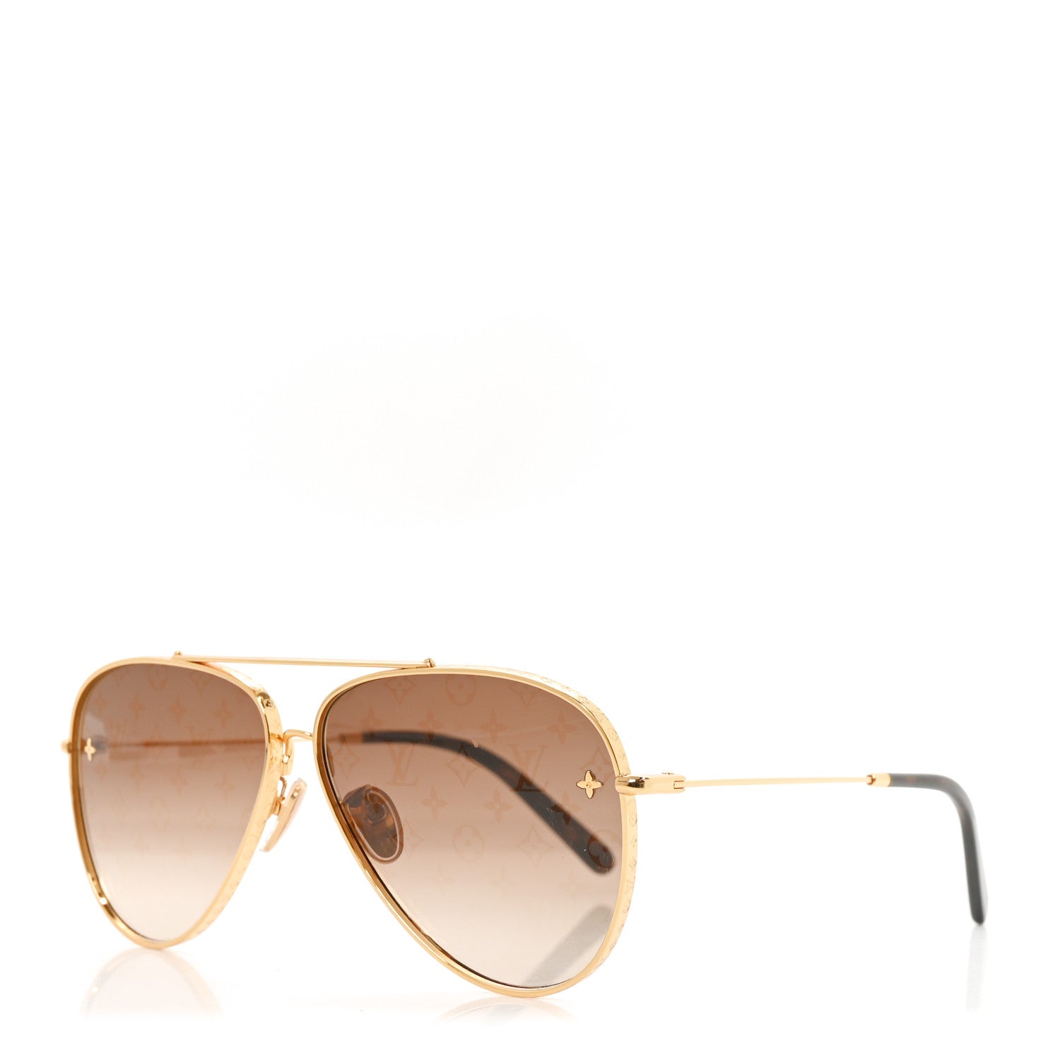 Louis Vuitton Metal The LV Pilot Sunglasses Z1620U Gradient Brown Monogram 1 of 8