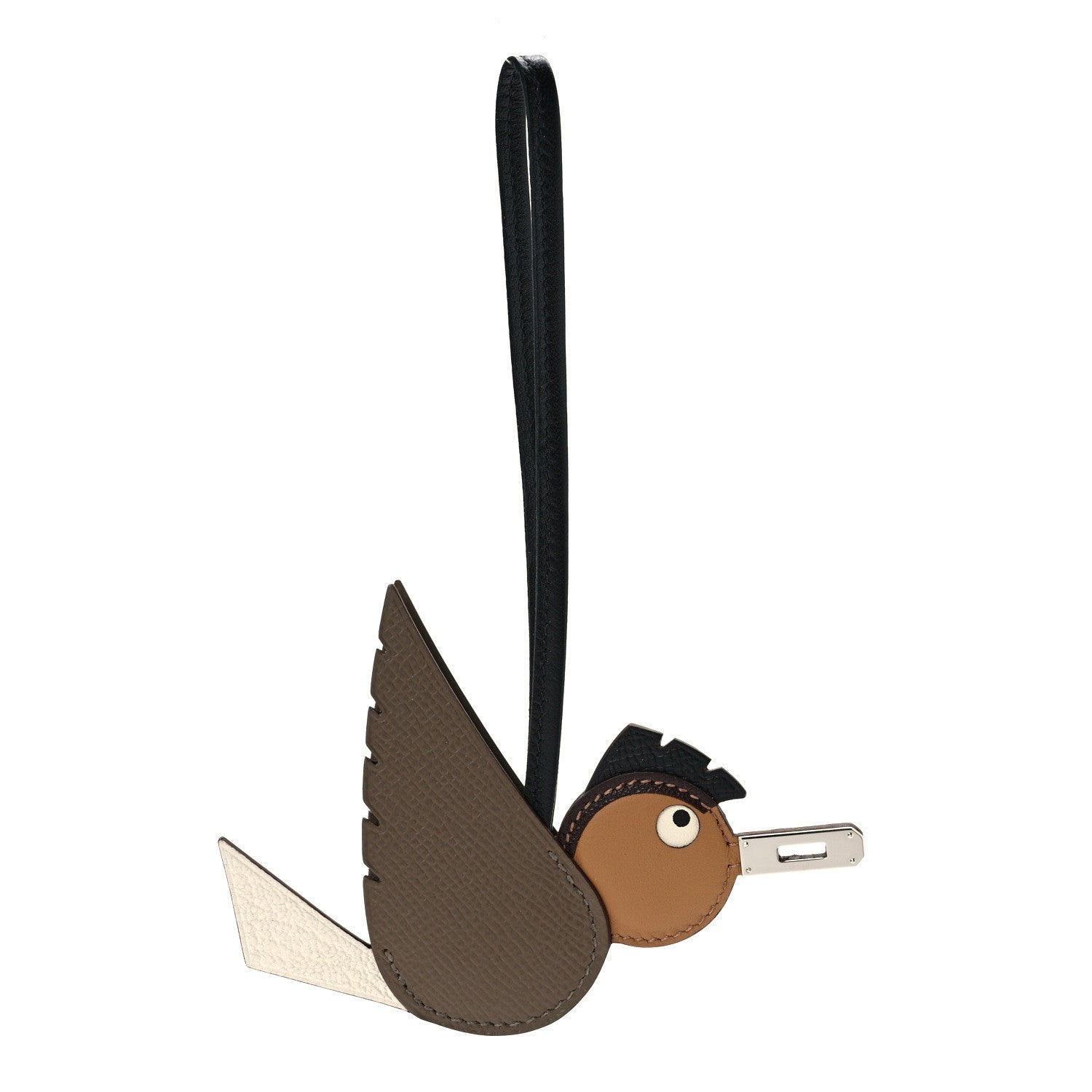 Hermes Epsom Swift Chevre Mysore Birdy Bag Charm Etoupe Nata Biscuit Rouge Sellier Black 1 of 4