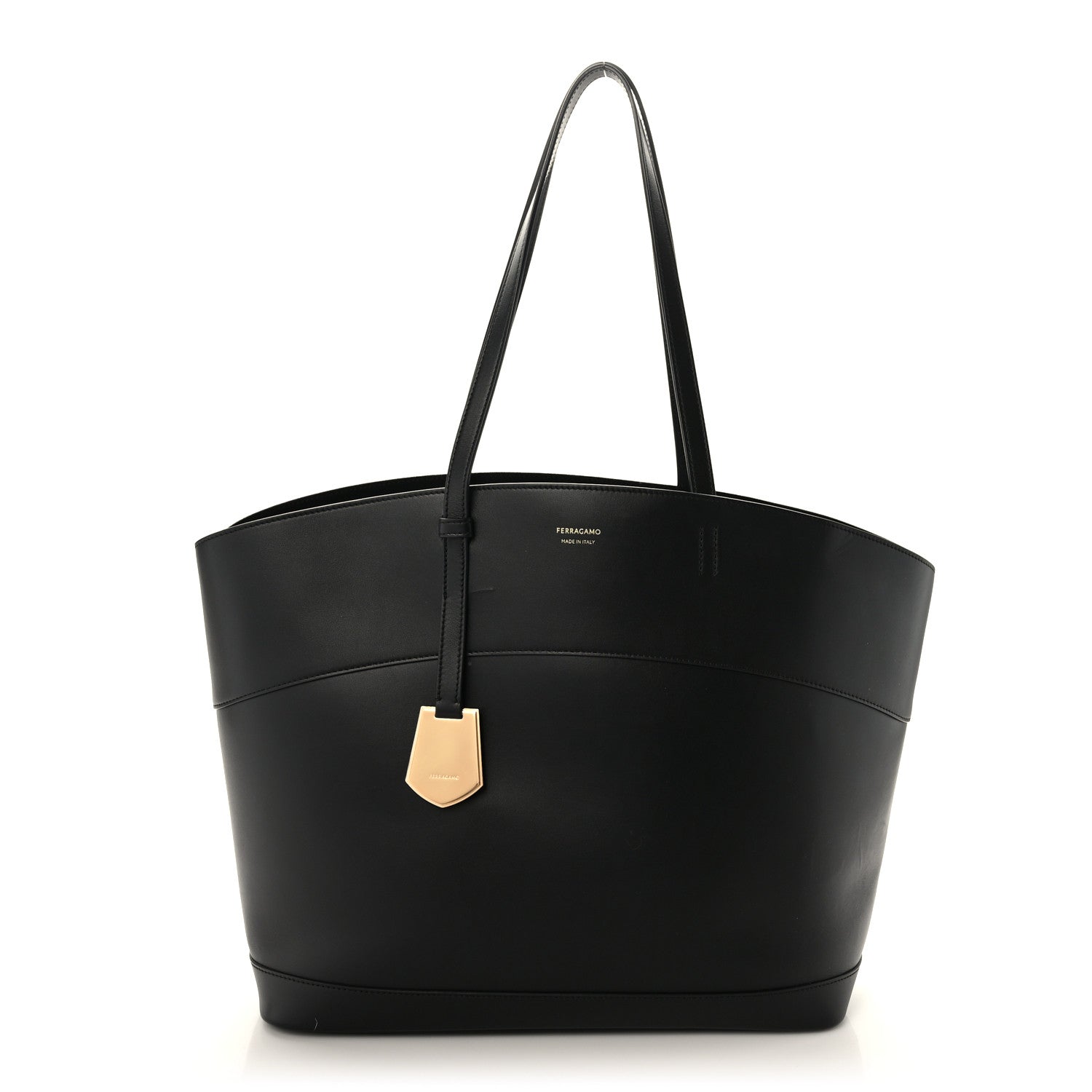 Salvatore Ferragamo Calfskin Medium Charming Tote Black 1 of 10