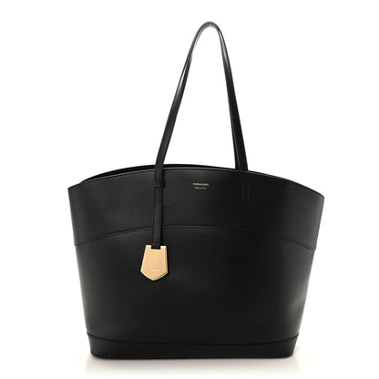 Salvatore Ferragamo Calfskin Medium Charming Tote Black 1 of 10